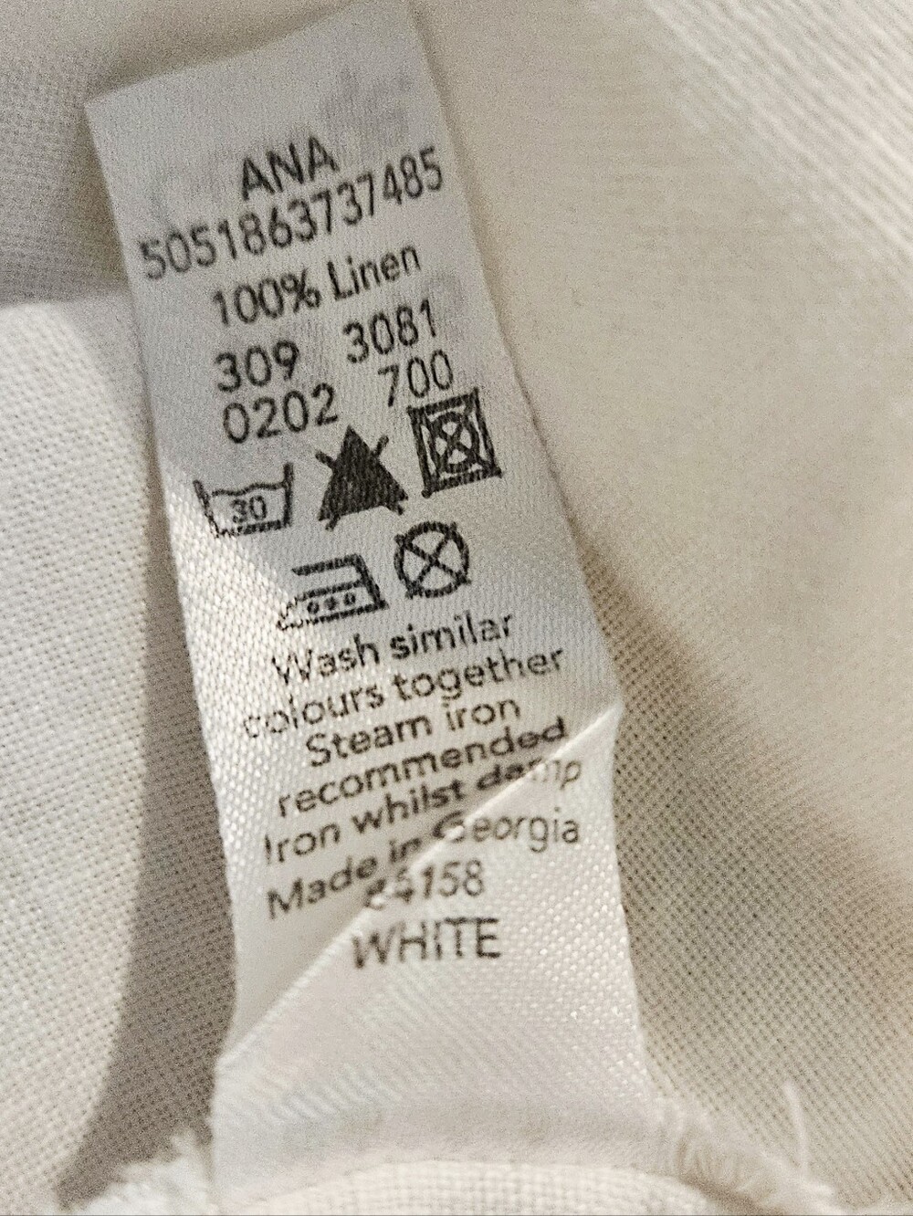 Moda White Pintuck Button-Front Scoop Neck Linen Blouse Sz US 14 - Picture 7 of 7